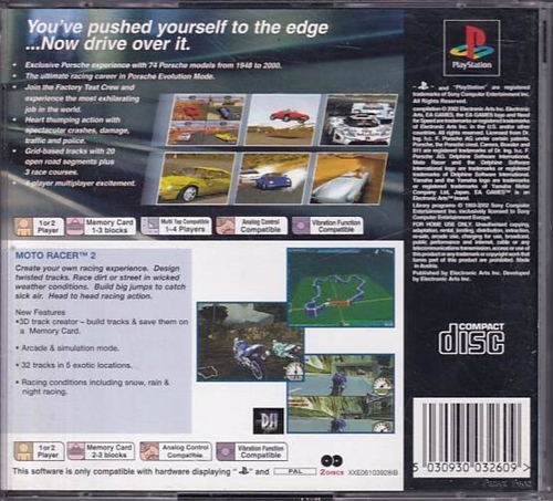 Need for Speed Porche 2000 og Moto Racer 2 - PS1 (B Grade) (Genbrug)